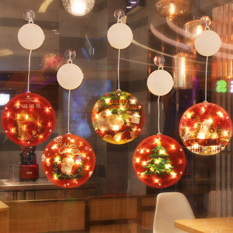 Lampes suspendues de noël en forme d'étoile avec une nouvelle couleur, décoration de fenêtre, chambre, batterie à ventouse, lampes de vacances
