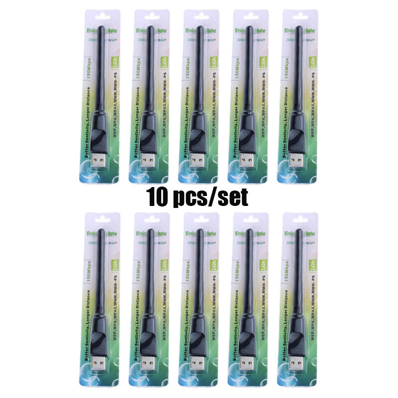 10 Buah/Set Dongle WiFi USB MT7601/Dongle WiFi USB 150Mbps untuk Penerima TV/PC
