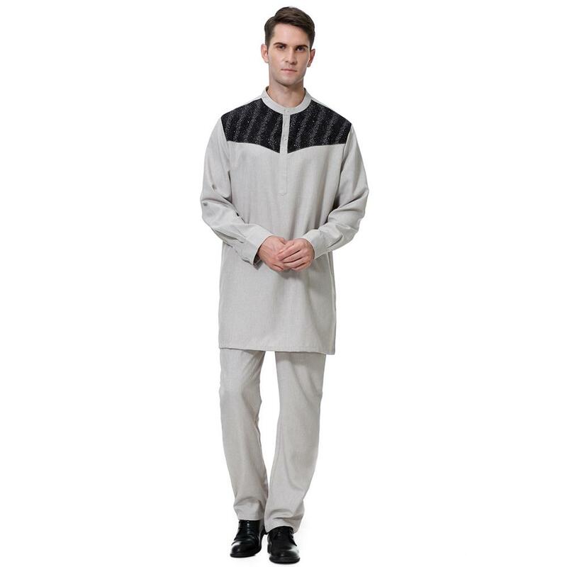 Hanyimidoo-traje Abaya musulmán para hombres, túnica larga de Oriente Medio, Kaftan árabe, Dubai, ropa islámica para adultos, 2 piezas
