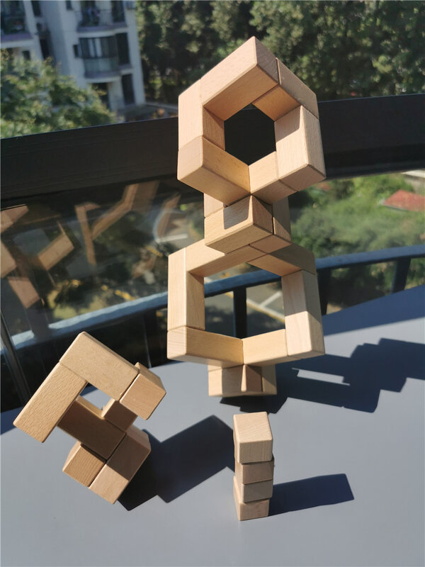 Jouets en bois Montessori en arc-en-ciel, blocs cubiques empilables/pour enfants, jouet créatif, cadeau
