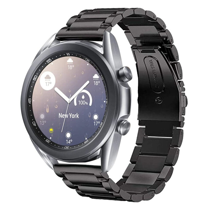 Correa de acero inoxidable para Samsung Galaxy Watch 3, pulsera de 41mm, 45mm, 20mm, 22mm, 46mm/Active2, 40mm, 44mm, 2020