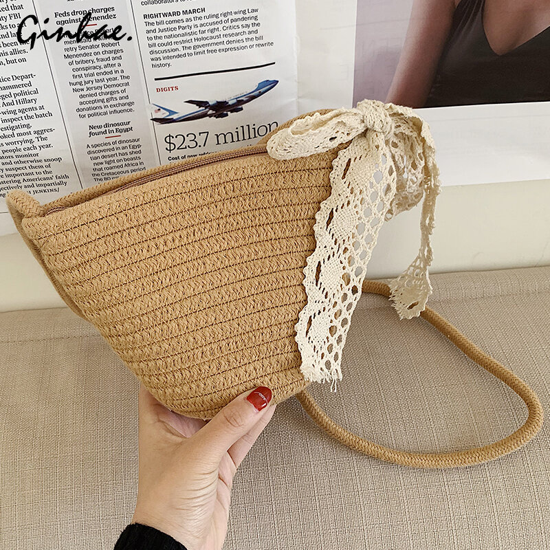 2020 Summer Fashion Beach Travel Straw Bag Weaving Crossbody Bucket bags For Women Vintage Handbag Ladies Shoulder Messenger Bag
