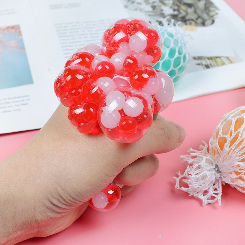 Bolas de ventilación de 6cm con cuentas de uva para niños y adultos, juguete para aliviar la presión de las manos, antiestrés, descompresión, regalo