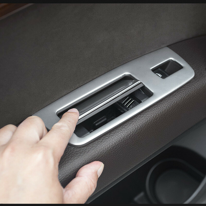 Botones de interruptor de elevador de ventana de reposabrazos de puerta de coche, cubierta de marco de decoración, embellecedor, 7 piezas para Audi Q7 2008-2015, accesorios interiores para automóviles