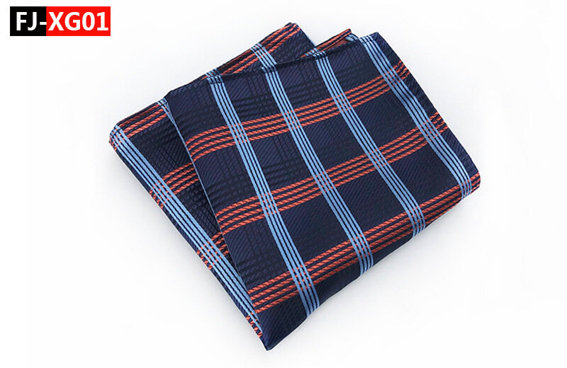 New 20 Colors Men's Hanky Checks Plaid Striped Silk Suits Pocket Square Wedding Party Handkerchief Clothing Accessories Scarf