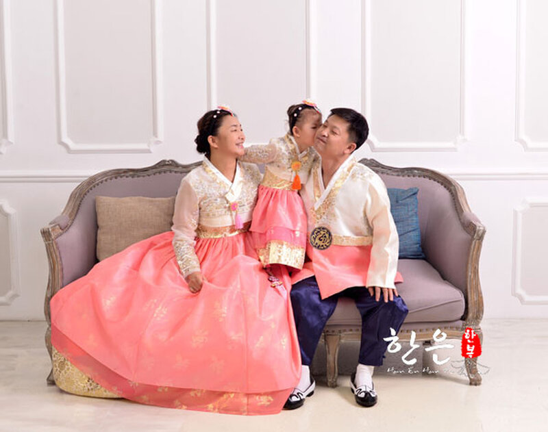 Tela importada de Corea del Sur/traje familiar de boda Hanbok/Hanbok de pareja/disfraz nacional