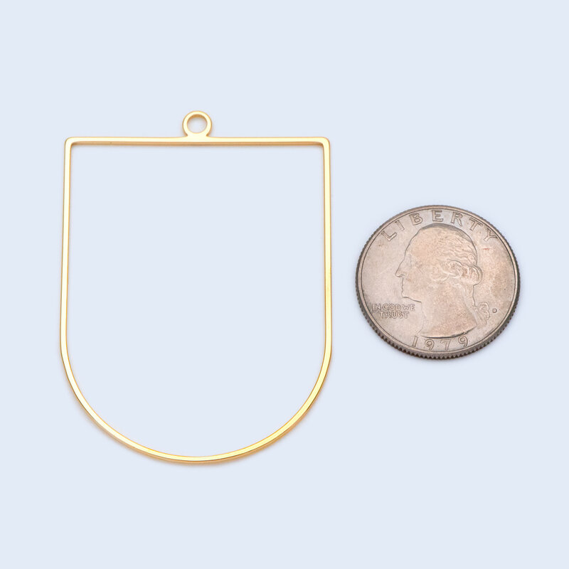 10 قطعة 18K مطلية بالذهب النحاس هندسية D على شكل قلادة 55x40 مللي متر ، والنتائج والمجوهرات بالجملة لوازم (GB-1441)