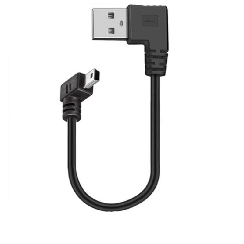 Cable USB 2,0 macho a Mini USB arriba abajo izquierda y derecha, Cable de 90 grados, 0,25 m, 0,5 m, 1,8 m, 3m, 5m, para cámara, MP4 y tableta
