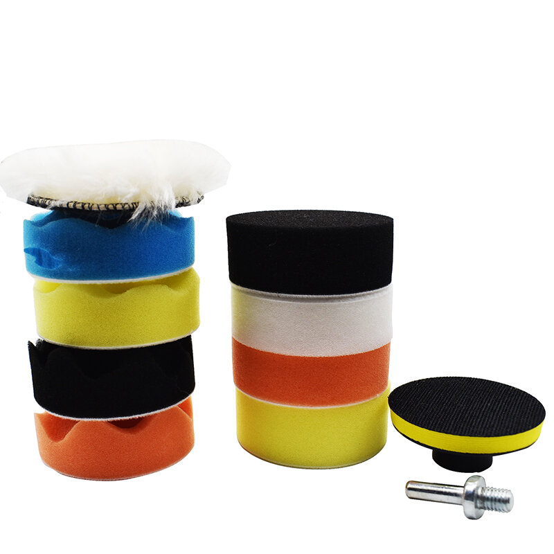 Bantalan Buffing Pad Poles Kit untuk Pemoles Mobil Bantalan M10 Bor Adaptor Benang Alat Abrasif 11 Pcs/Set