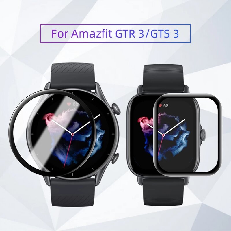 3D zakrzywiona folia do Amazfit GTR 3 / GTR3 Pro / GTS 3 akcesoria do inteligentnego zegarka zabezpieczenie ekranu miękka szklana przezroczysta folia