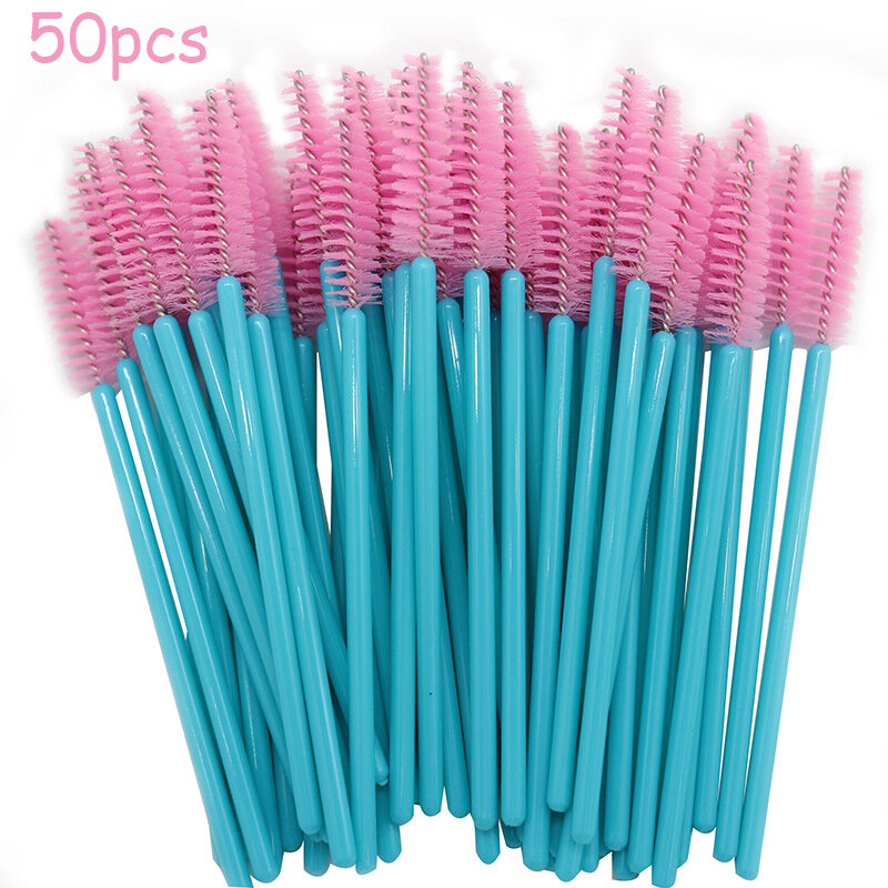 50PCS/Lot 6 Colors Disposable Mascara Wands Applicator Eyelash Extension Brushes Mascara Brush Makeup Tool