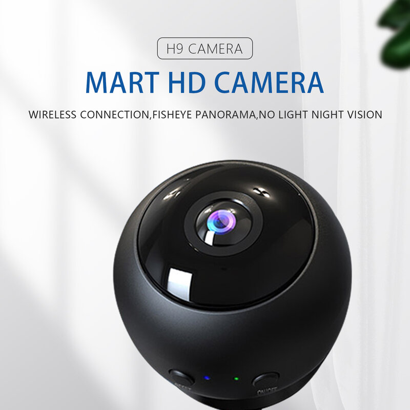 휴대용 무선 와이파이 미니 HD 1080P 어안 170 와이드 앵글 캠코더, 원격 제어 다중 스토리지 앱 카메라