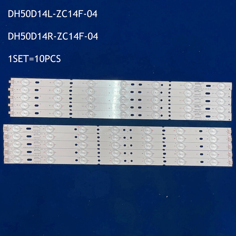10 قطعة LED قطاع DH50D14L-ZC14F-04 DH50D14R-ZC14F-04 ل SE55UY04 X505BV 50CE1120 CRH-K503535T0514R39U CRH-K503535T0514L39U