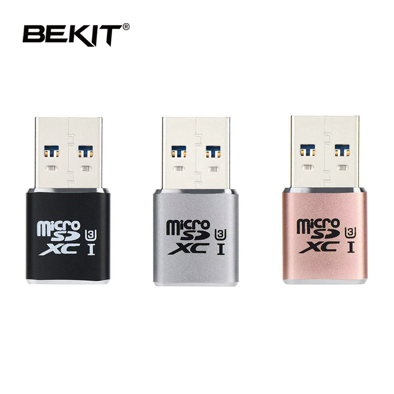 Bekit-Mini lector de tarjetas de memoria USB 3,0, adaptador para Microsd/TF, ordenador portátil
