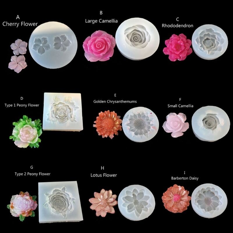 Stampi in Silicone per fiori fai-da-te resina epossidica camelia peonia margherita fiore di loto strumenti per fare gioielli