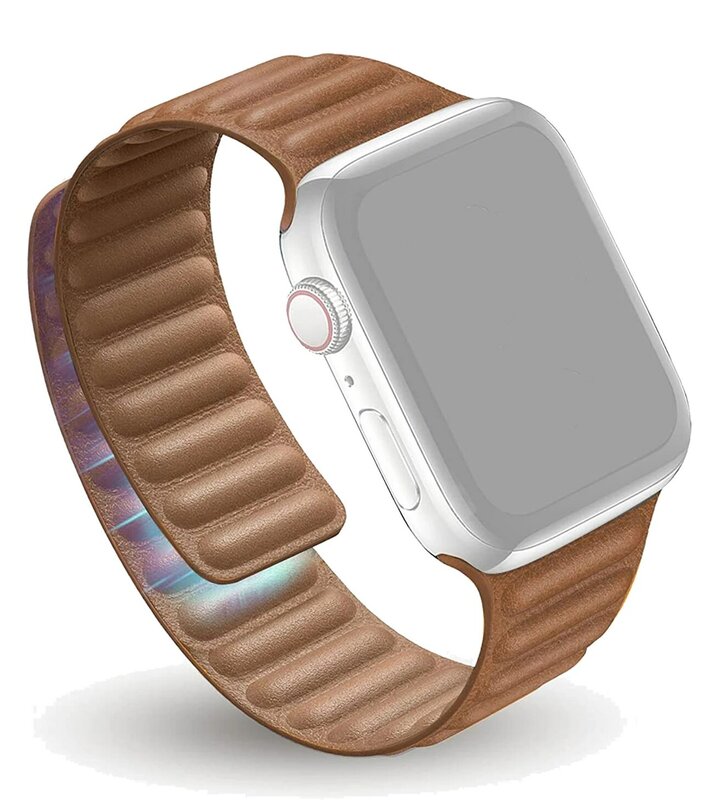 Lien en cuir pour Apple Watch Band, Bracelet à boucle magnétique d'origine, iWatch Series 8 Ultra 3 SE 6 7 Strap, 45mm, 41mm, 44mm, 40mm, 49mm