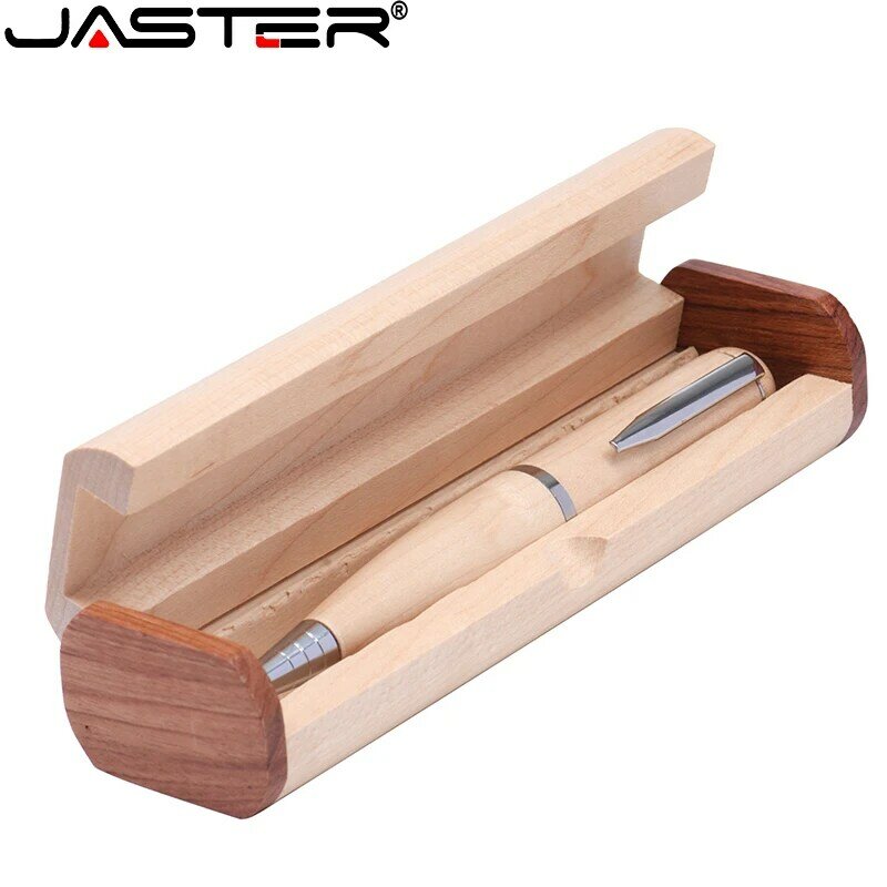 JASTER USB 2.0 hot selling creative Wooden pen USB+BOX (free custom logo) USB flash drive 4GB 8GB 16GB 32GB 64GB 128GB pendrive