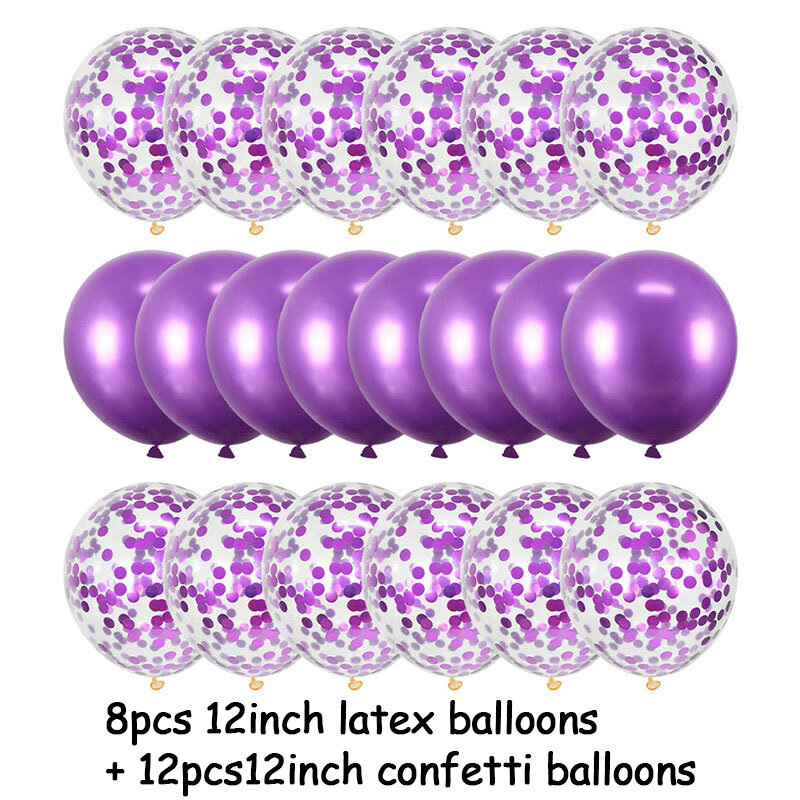 20 sztuk balon w kolorze różowego złota zestaw konfetti metaliczne balony urodziny dekoracja na przyjęcie ślubne rocznica Globals Baby Shower balon
