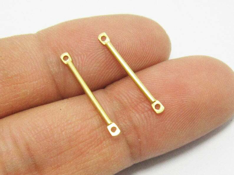 100pcs Brass charms 20x1.2mm Raw brass stick connector Necklace Bar findings -R751