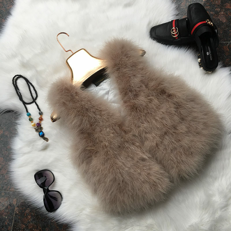 2022 new real ostrich fur vest women ostrich fur coat fur jacket lots color Free shipping Low price