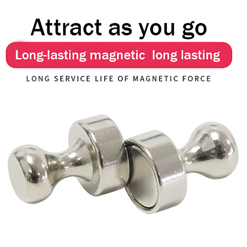 Clavos magnéticos fuertes para oficina, alfileres magnéticos de Metal para nevera, 6 uds.