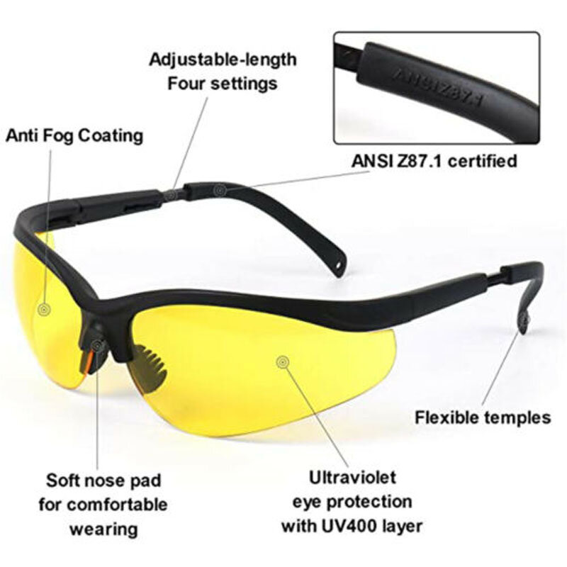 Okulary strzeleckie dla mężczyzn i kobiet Anti Fog ANSI Z87.1 gogle ochronne oczu