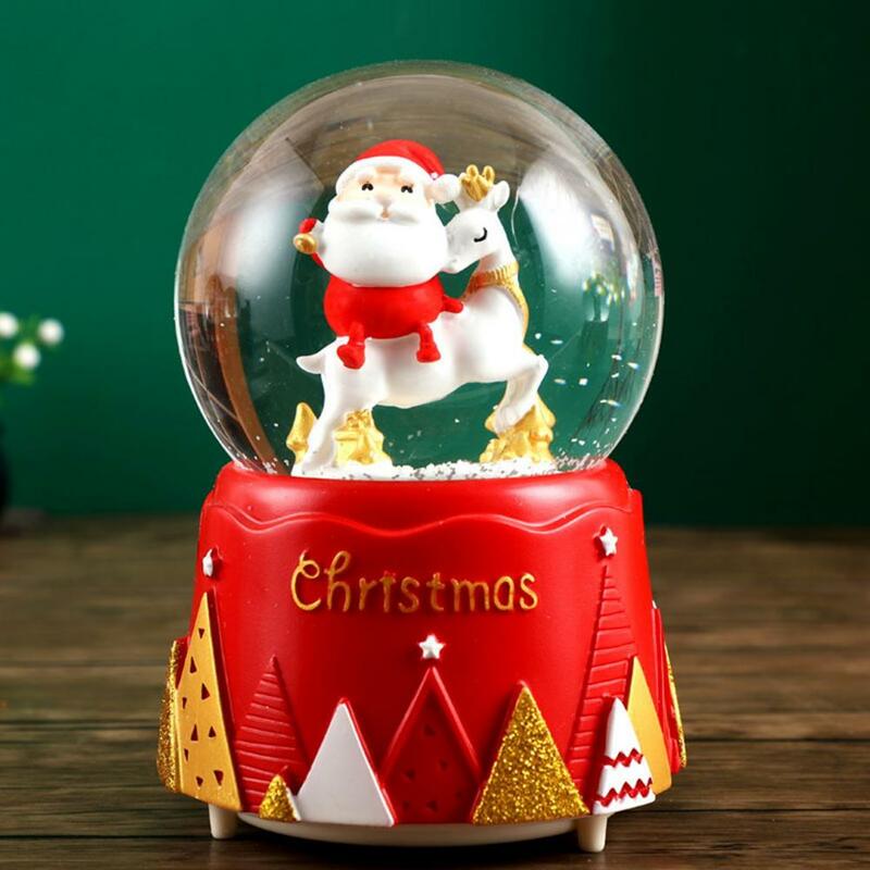 Snow Globe Mini Music Snow Globe Desktop Decor Multi-purpose  Decorative Santa Claus Statue Music Snow Globe Ornament