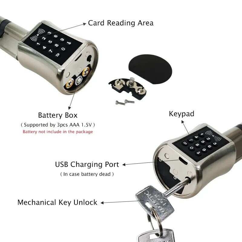 TTLock-Serrure de porte électronique intelligente étanche, étanche, à intervalles Bluetooth, télécommande sans clé, avec code numérique Wifi, carte RFID