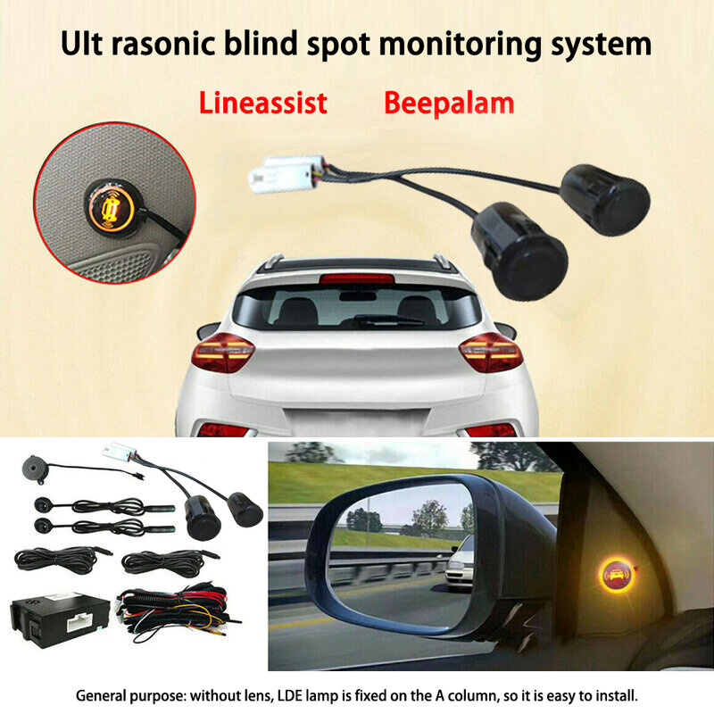 Newest Car Blind Spot Mirror Radar Detection System  BSM Microwave Blind Spot Monitoring Assistant Car Driving Security