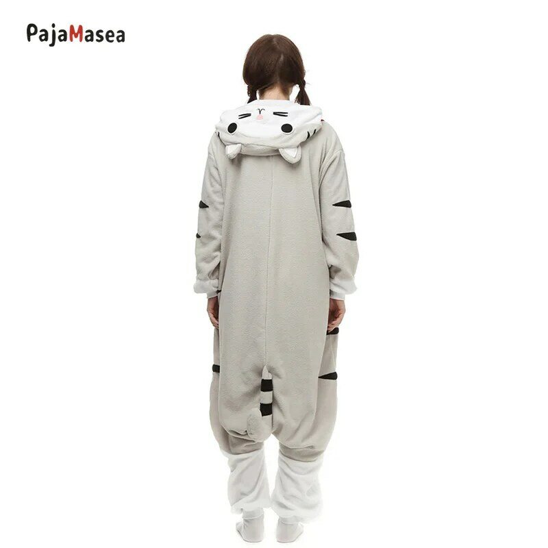 Unisex Onesie Pijamas Käse Katze Pyjamas Cartoon Pyjamas Erwachsene Kigurumi Frauen Männer Tier Cosplay Halloween Einteiliges Kostüm