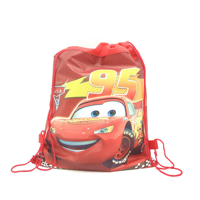 1pcs happy birthday kids Macqueen the cars cartoon Theme Drawstring Gifts Bag Non-woven Fabric party decoration Backpack bags