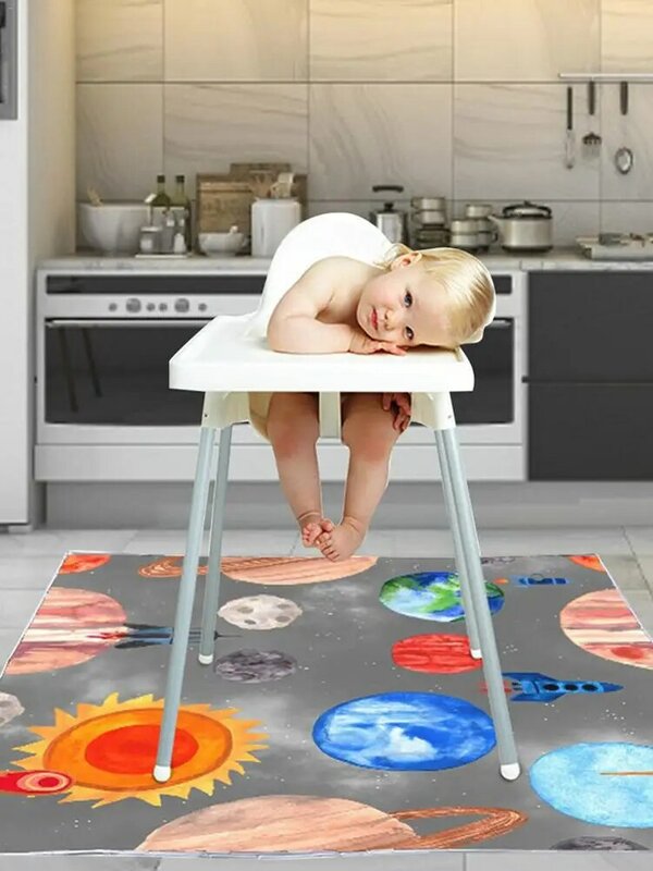 High Chair Cushion Anti-dirty Floor Mat Baby Anti-fall Protection Mat Waterproof Non-slip Multi-purpose Baby Play Mat 130*130cm