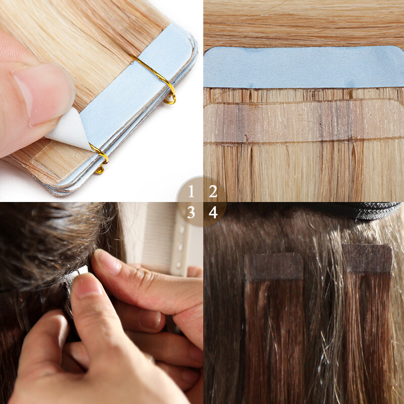 S-noilite estensioni dei capelli naturali ricci capelli umani 22 pollici ondulati 2.5 g/pz nastro nelle estensioni dei capelli umani trama della pelle adesivo biondo