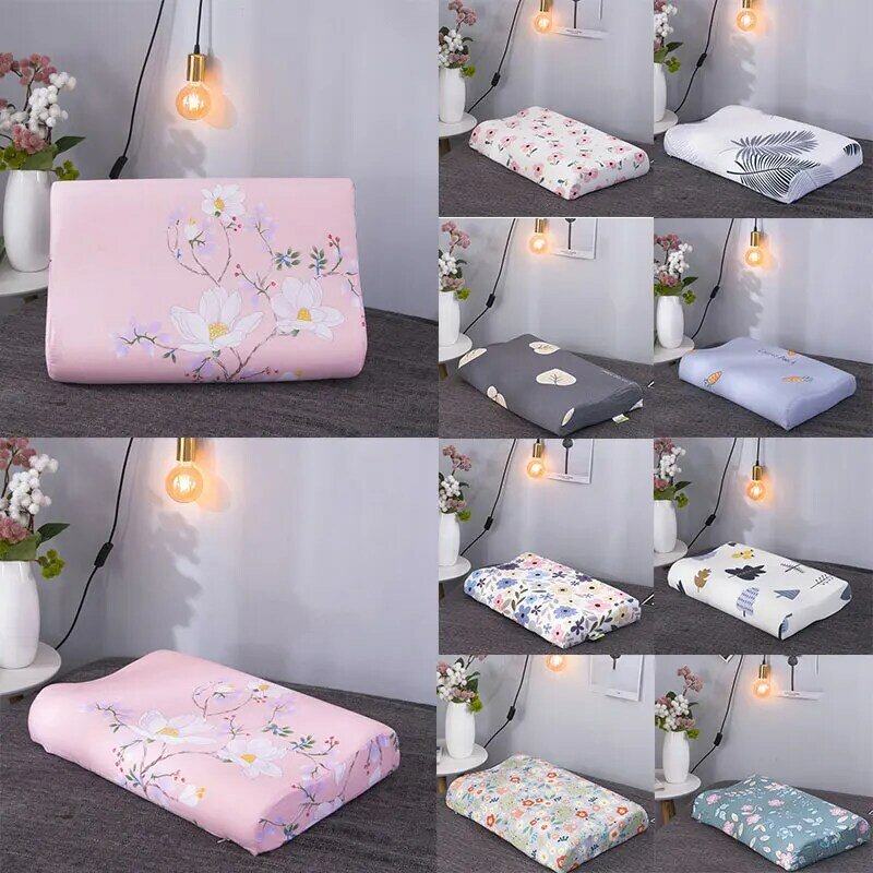 Flower Print  Soft Pillow Cases Slowly Rebound Memory Foam Space Pillow Cases Neck Memory Pillow Case Latex Pillowcase 40*60cm