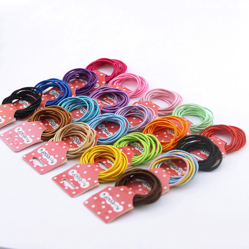 10 pçs/lote bonito meninas colorido anel elástico bandas de cabelo crianças seguro elástico cordas de cabelo bandas de borracha acessórios de cabelo