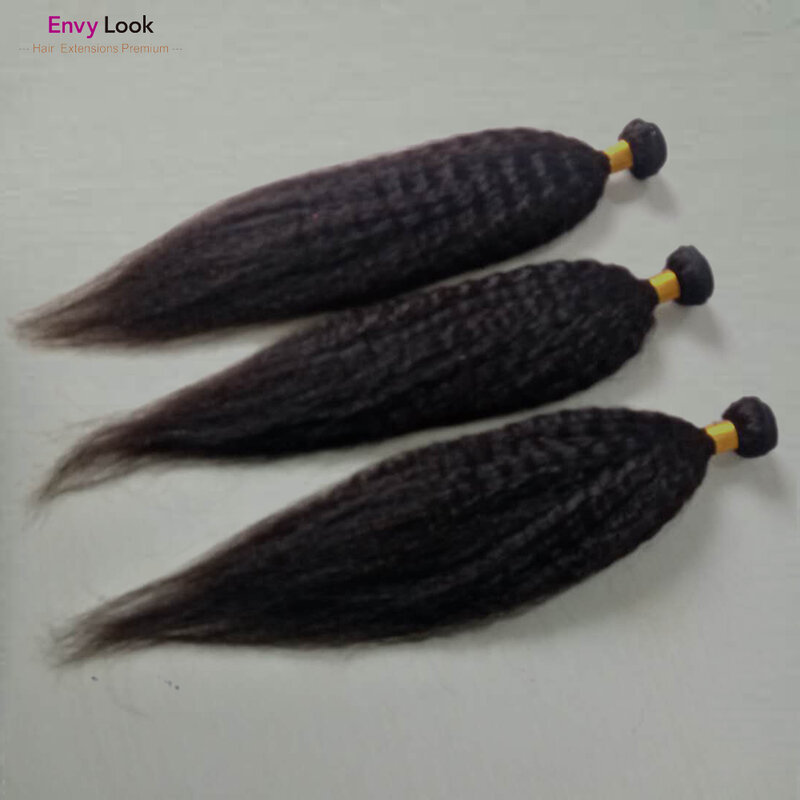 EnvyดูธรรมชาติสีดำบราซิลVirgin Kinky Straight Human Hair 3/4ชุดเครื่องRemyคู่สำหรับFull Head
