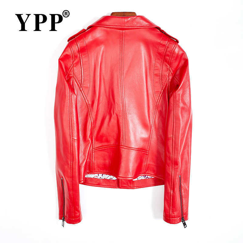 女性の柔らかい本革のジャケット,2023,新しいファッション,赤いストリートウェアジッパー,オートバイバイカーベーシックコート