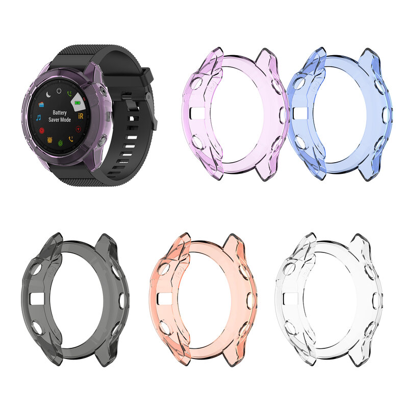 Soft TPU Protector Case Cover For Garmin Fenix 6 6S 6X Smart Watch Clear Protective Frame For Garmin Fenix 6 Pro/6S Pro/6X Pro