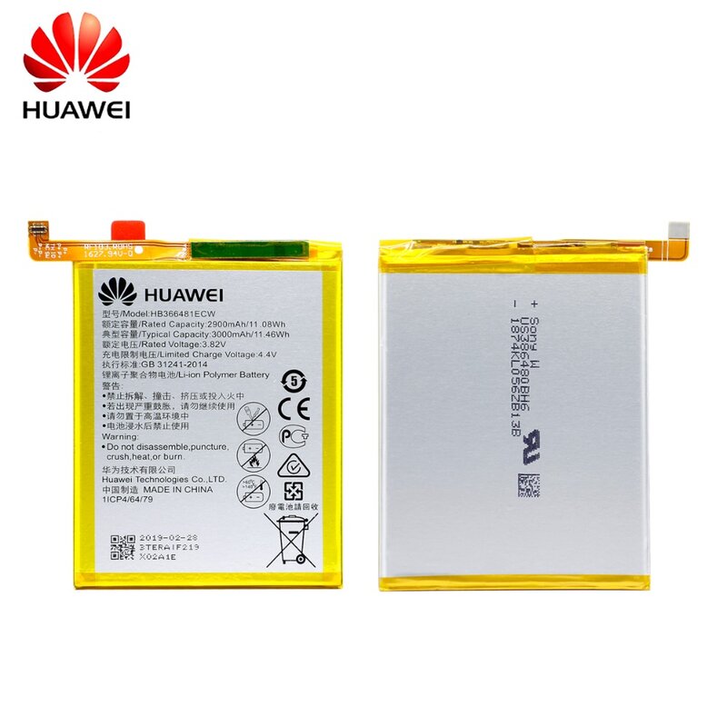 Hua Wei-Batería de teléfono original HB366481ECW, para Huawei honor 8, honor 8 lite, honor 5C, Ascend P9, huawei P10, P9 Lite, G9, 3000mAh