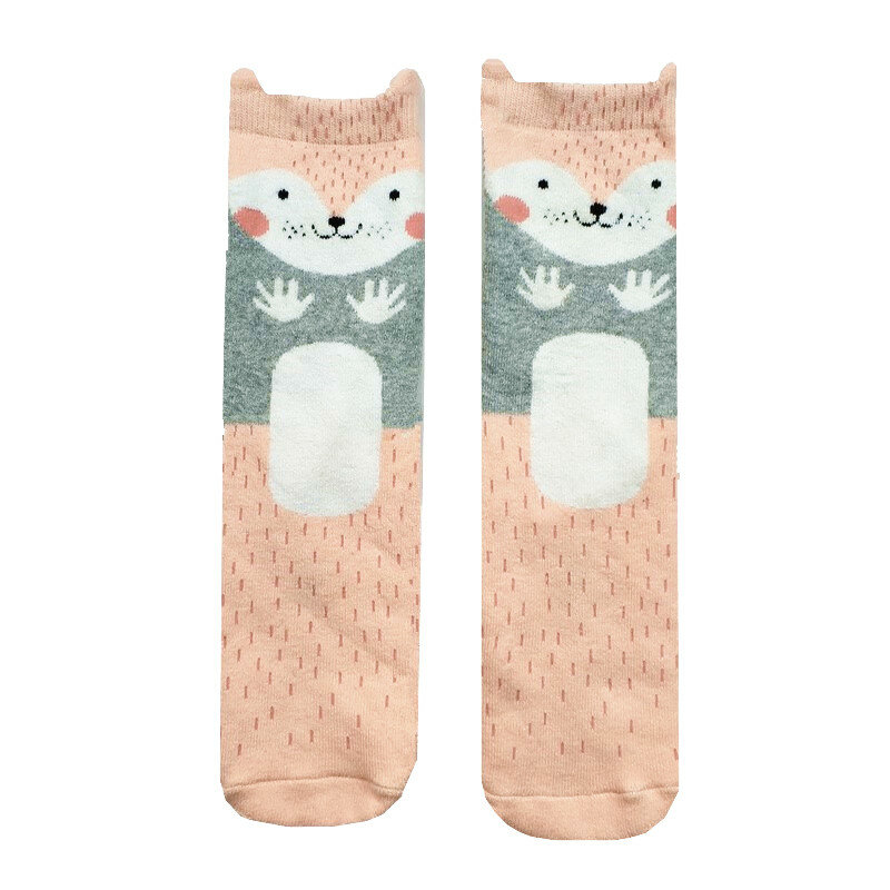 Calcetines gruesos de mapache de zorro feliz de Navidad para mujer