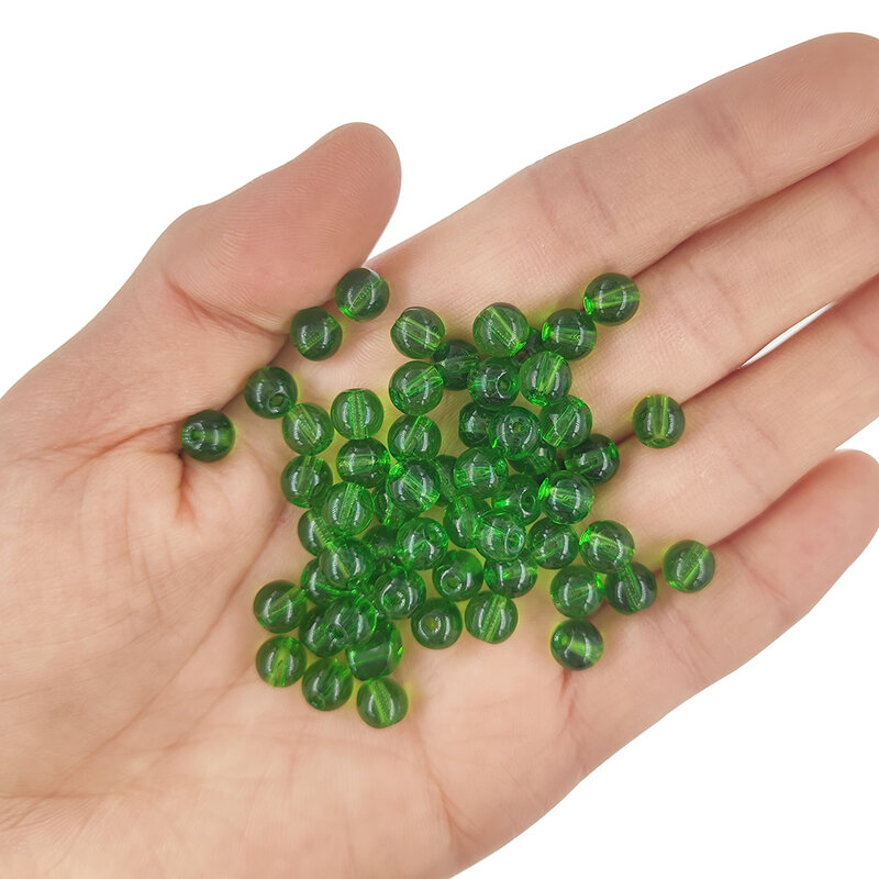 50 Pack Round Glass Beads 8Mm 6Mm Kuningan Tackle Laut Manik-manik Pancing Carp Memancing Aksesoris untuk Umpan RIG