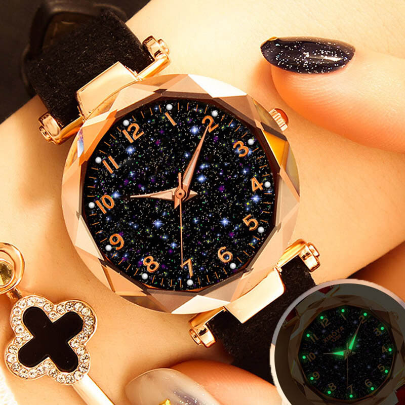 Dropshipping Women's Watches Fashion Starry Sky Quartz Wristwatches Ladies Luxury Golden Wrist Watches Top relogio feminino 2019