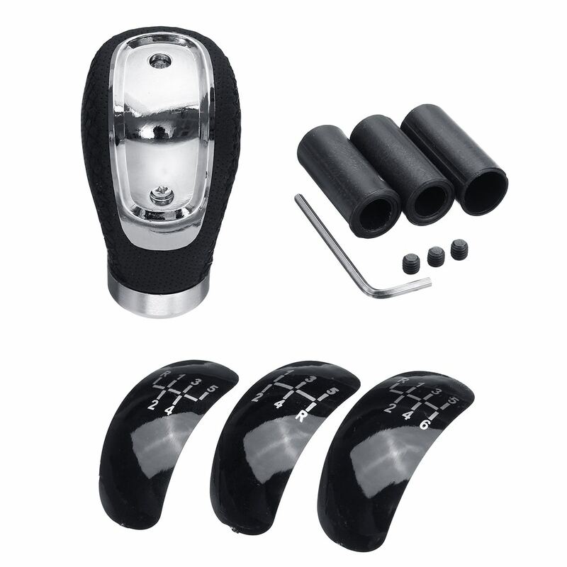 Universal Gear Shift Knob para Todos Carro Manual, Shifter Lever Handle, PU Leather Stick, Auto Acessórios, 5 velocidades, 6 velocidades