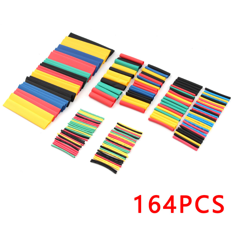 heat shrink tubing 164pcs/Set Thermoresistant tube Heat Shrink Polyolefin Assorted Insulated Sleeving Tubing Wrap Wire Cable Kit