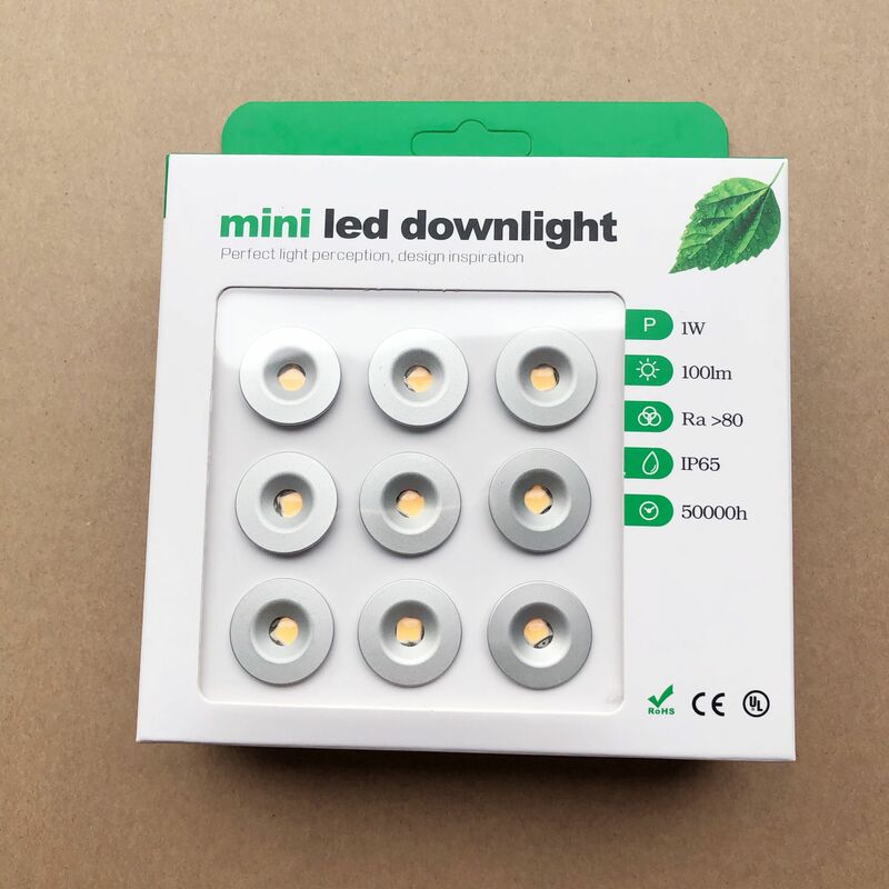 Mini ponto claro conduzido para o downlight, ip65 impermeável, com microplaqueta brilhante, projeto novo, 12v, 1w, 9 pcs/lot