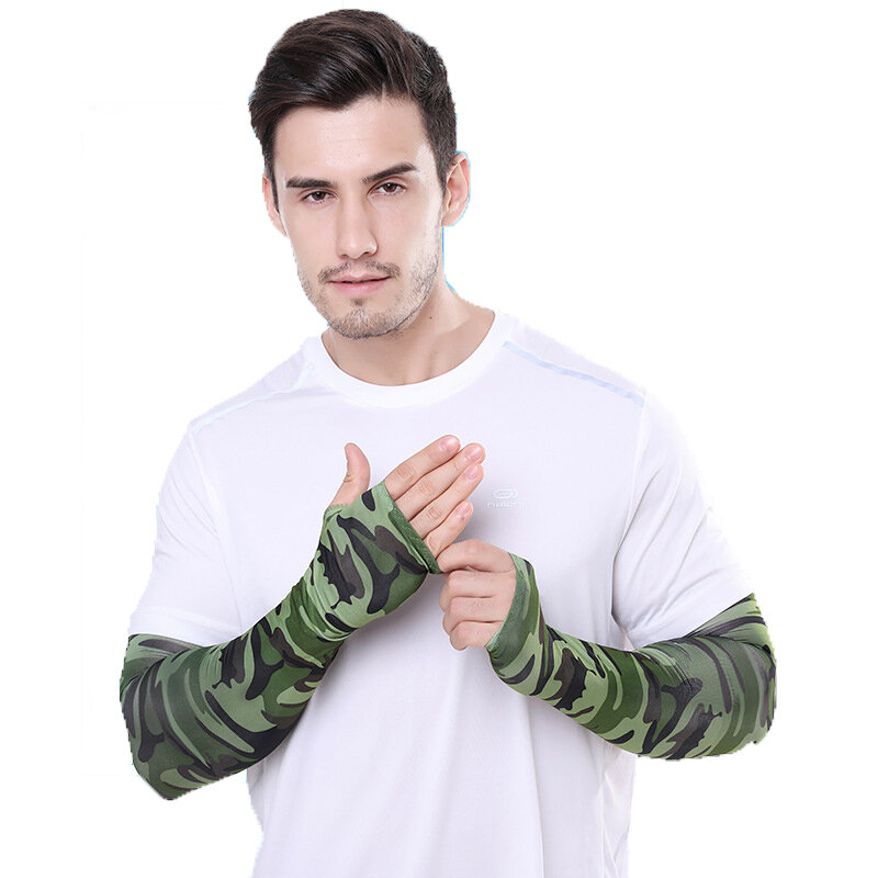Groothandel Volwassen 'S Cooling Arm Sleeves Lange Vingerloze Handschoenen Anti-Slip Zon Arm Mouwen