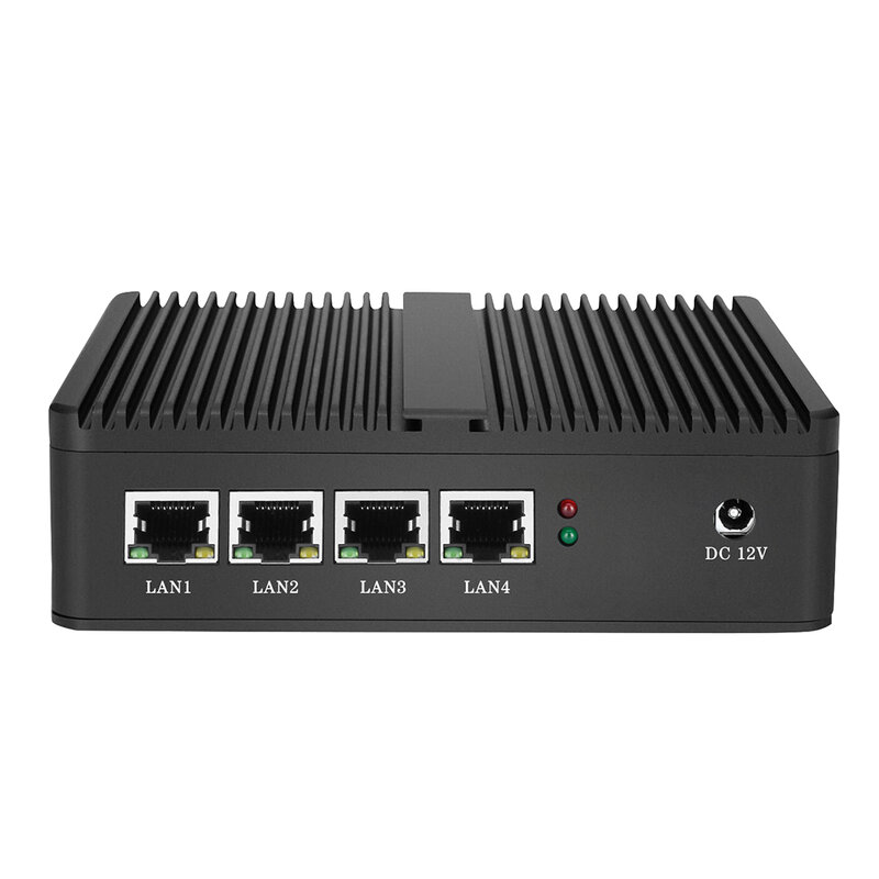 Bez wentylatora Mini Firewall Router Intel Celeron J1900 J4125 Quad Cores 4x Gigabit Ethernet obsługuje WiFi 4G LTE Pfsense OpenWrt