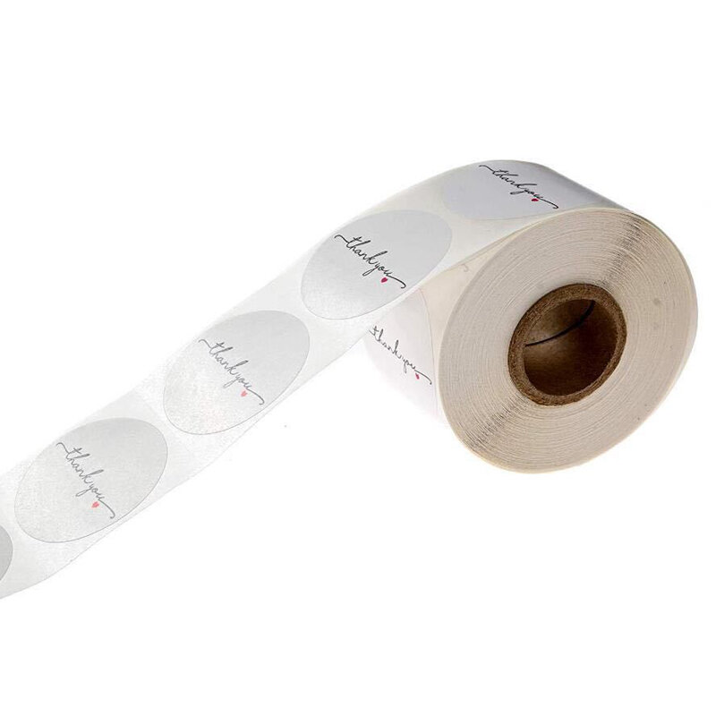 Etiqueta Adhesiva redonda de papel blanco para álbum de recortes, adhesivo de agradecimiento de 1 pulgada, sello de sobre de boda, papelería hecha a mano, 50 Uds./wad