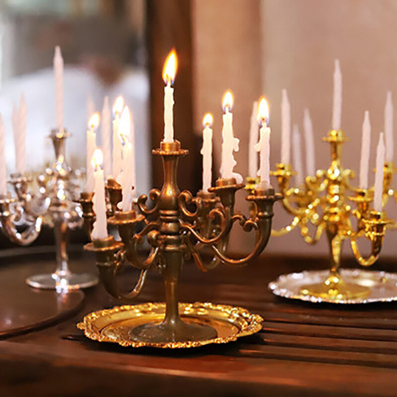 Velas y candelabros para pastel de fiesta de cumpleaños, decoración superior