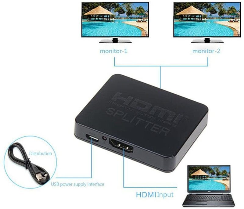 1x2 1080P 4K HDMI Switcher 1 in 2 Out HDMI distribuidor soporte 3D Splitter para PS3 proyector HDTV